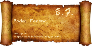 Bodai Ferenc névjegykártya