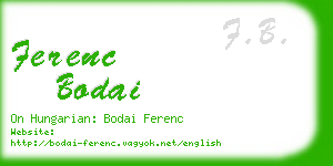 ferenc bodai business card